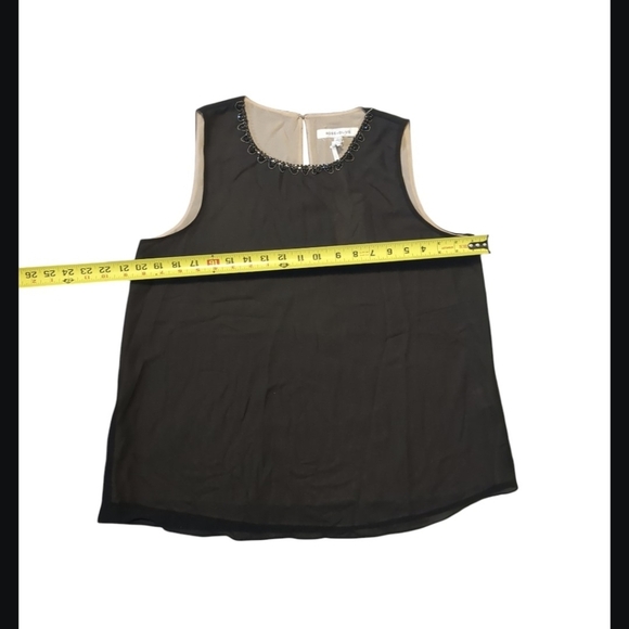ROSE+OLIVE Black & Beige Beaded Tank Top M - Picture 5 of 8